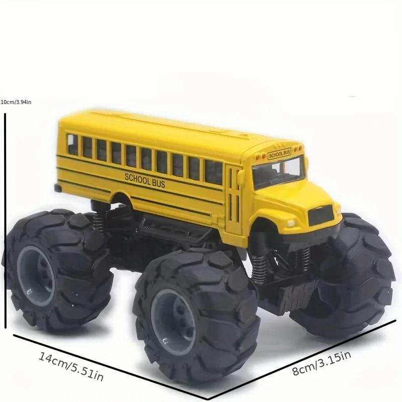 Modell Aufziehbarer Spielzeug Monster Truck Legierung Große Räder Spielfahrzeug Auto Geschenke für Jungen Mädchen Monster Schulbus Diecast Metall