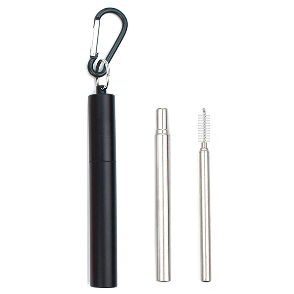 Telescopic Drinking Straw Stainless Steel Portable Travel Straw Metal Reusable Straws With Brush Cocktails Tools Bar Accessories