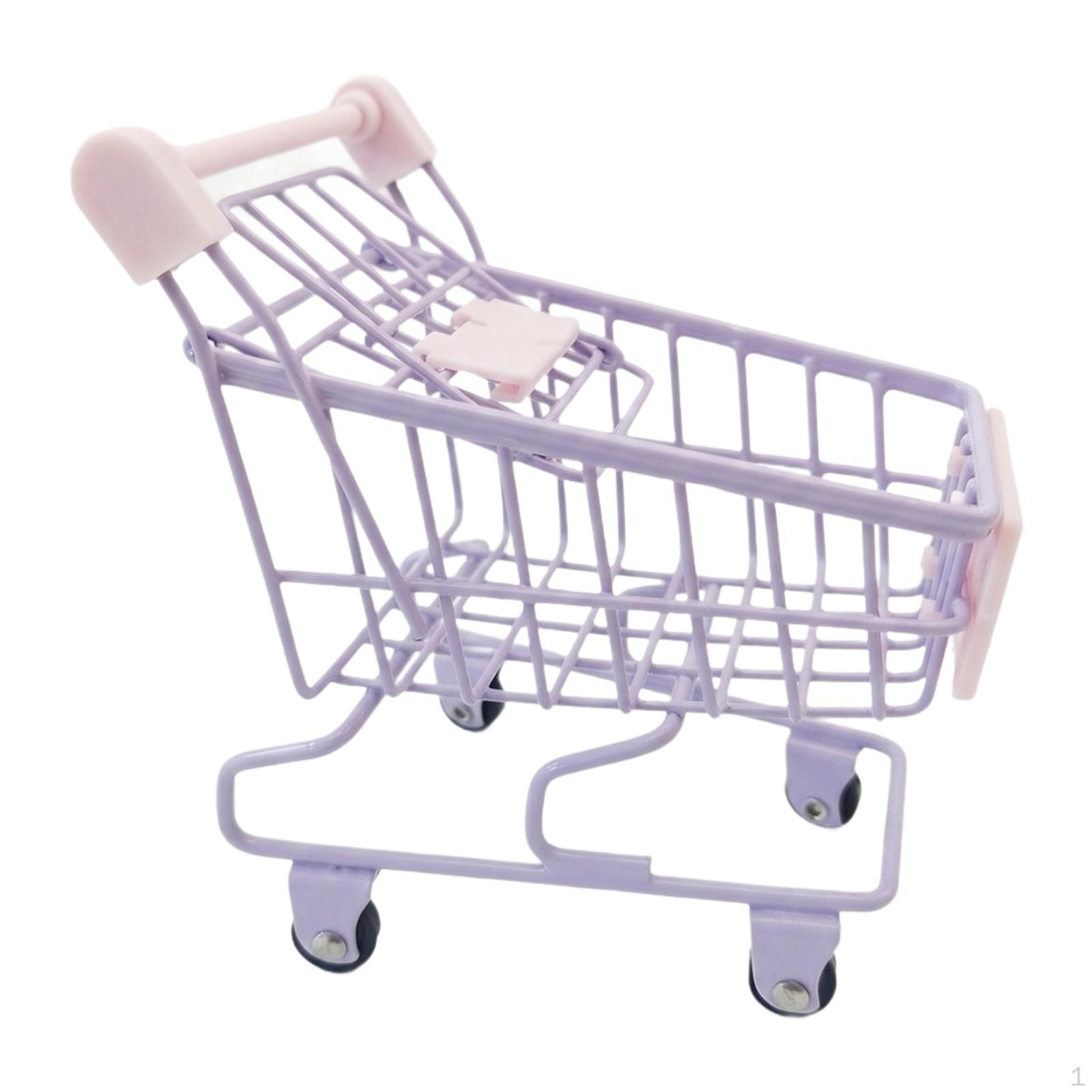 Mini Shopping Cart Grocery Cart, Supermarket Handcart Trolley Small for Kids фиолетовый