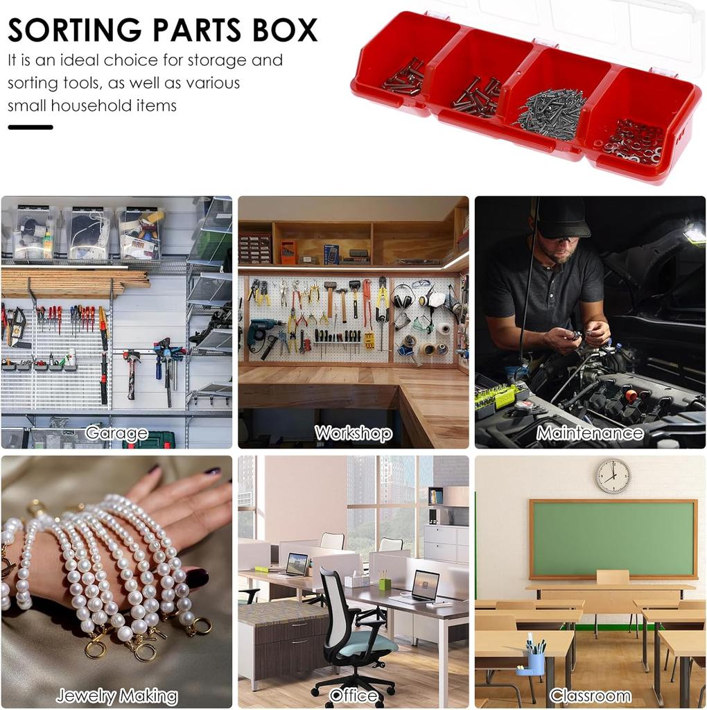 3pcs Screw Organizer Box Parts Storage Container Plastic Tool Box for Garage Workshop Hardware Earring Necklace Bead Storage Bin