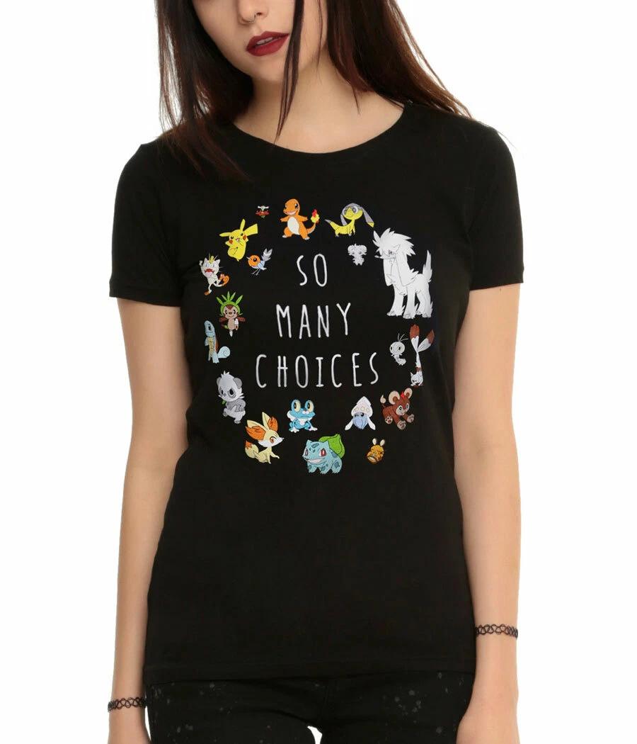 Pokemon So Many Choices Junior Girls 100% Cotton T-shirt Mens Tees Top 3XL