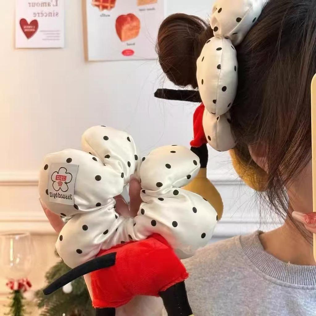 Mickey Polka Dot Cartoon Scrunchie Hair Tie Accessory 2025