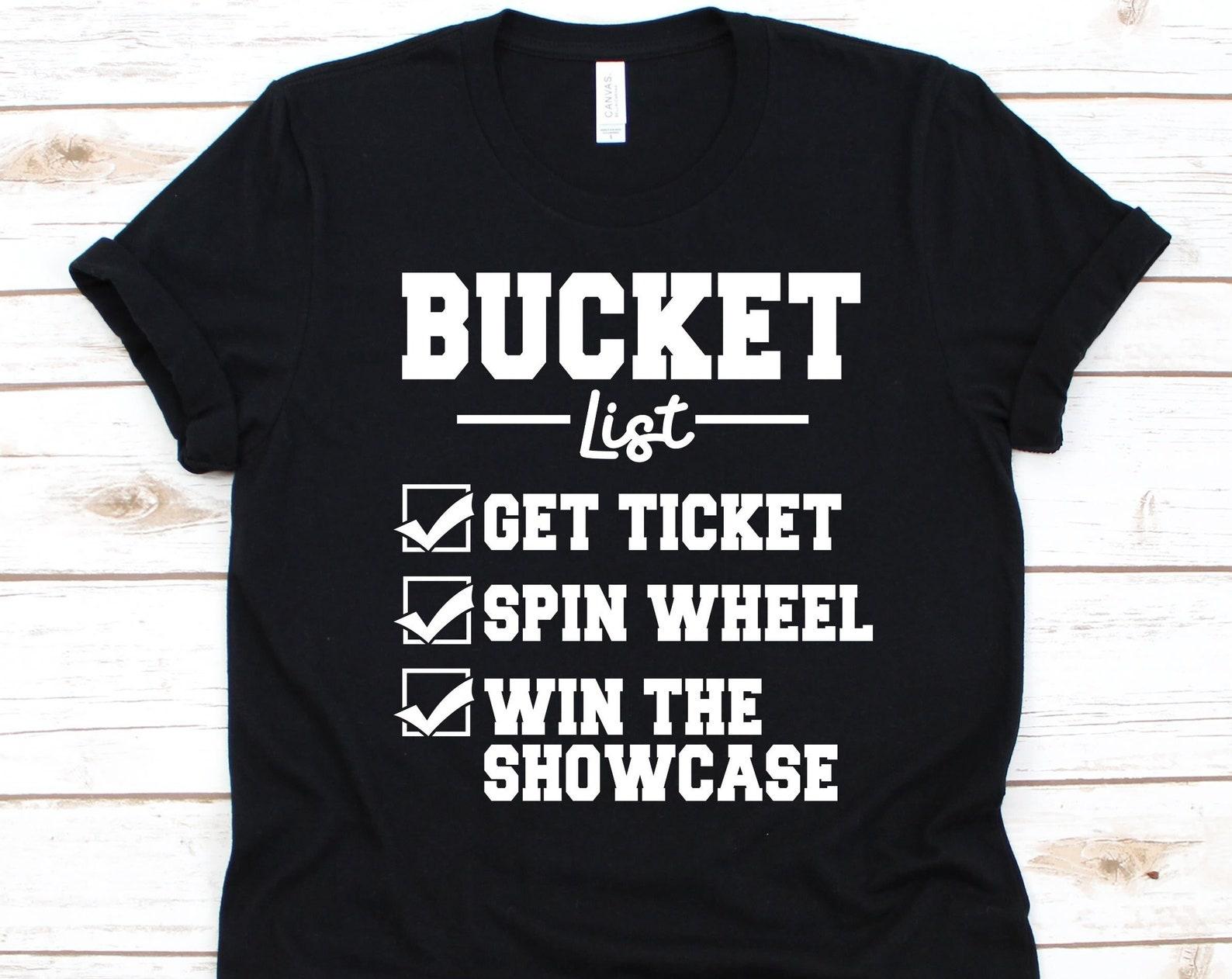 Bucket List Get Ticket Spin Wheel Shirt, Game Show Design, Broadcast Entertainment, TV Game Show, TV Program, Radio Program, Game Show Lover 4XL