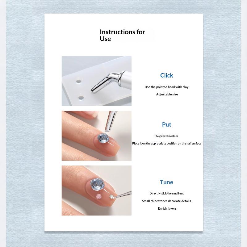 Negleplukker Prikkepind til Manicure Dobbelt Hoved Punktbor Pen Prikmaleri Punktpen Rhinstensplukker DIY Dekorationsværktøj