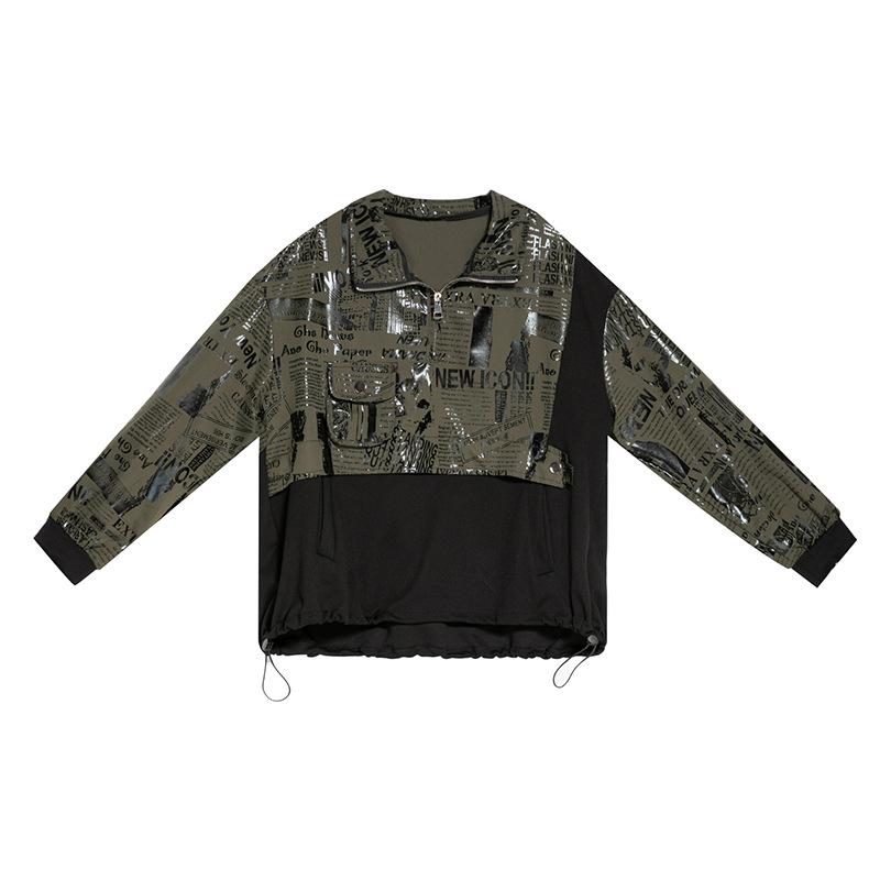 Women Plus Size Spring Shirt Stand Collar Casual Long Sleeve Vintage Fashion Tops Tees Loose New