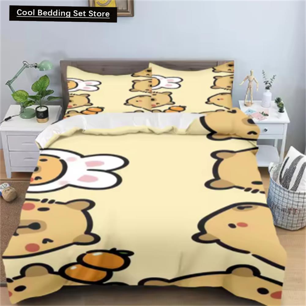 Comforter Capybaras Anime Bedding Printed General Children And Adult Set Queen Size Reactive Printing Quilt