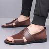 Fashion Fashion Men's Sandals High Quality Cowhide Leather Sandals Summer Peep Toe Beach Sandals for Men Outdoor Casual Sport Sandalias
