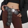 Western PU Leather Waist Belt Adjustable Length Waist Belt for Girl Women Grommet Belt for Coat Skirts Jeans Decors