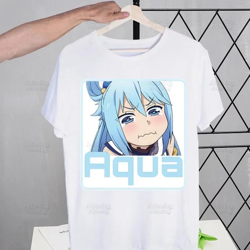 KonoSuba Megumin Kono Subarashii Kazuma Tshirts Men Shirt Harajaku Mens Clothing Summer Streetwear Casual Tee Short Sleeve Tops