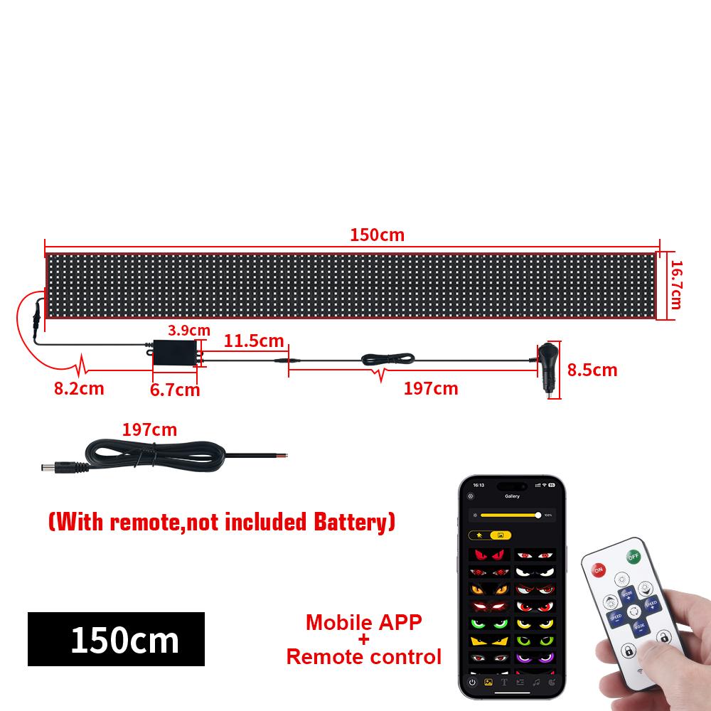 Devil's Eye LED Matrix Pixel Flexible Panel Night Light DIY Programmable Display Bluetooth App Control Lamp Car Truck Windshield