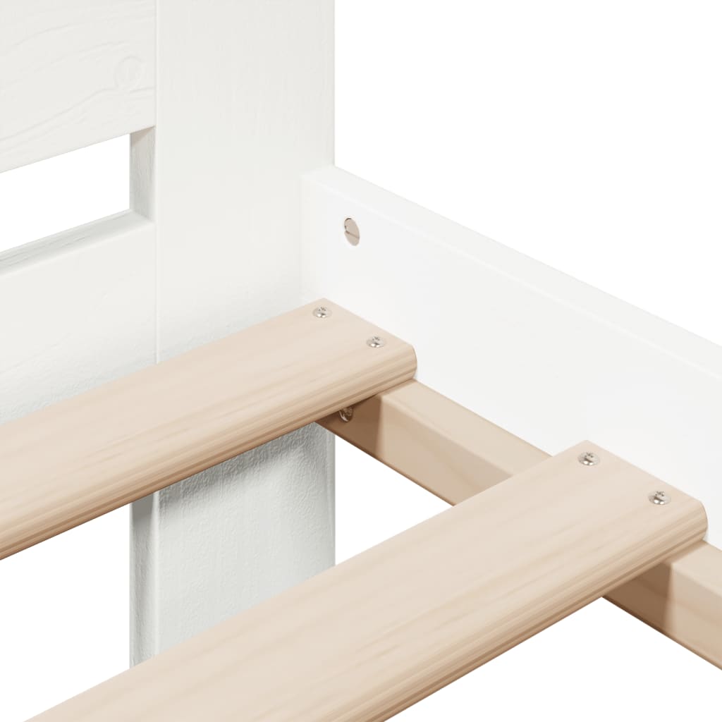 Solid Wood Bed without Mattress White 150 x 200 cm Pine Wood