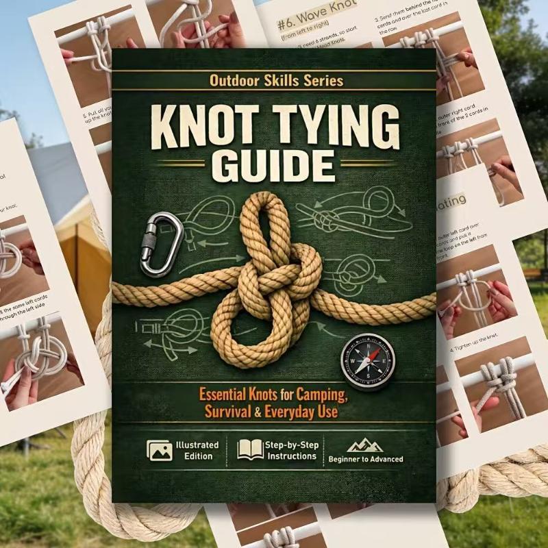 Step By Step Illustrated Outdoor Survival Knot Complete Knot Guide For Camping Hiking Daily Home Great Gift