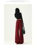 Women's Retro High-Waist Red Wide-Leg Jeans - Slimming, Versatile & Trendy