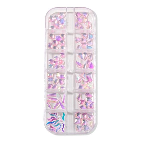 

12 сеток, маникюрные украшения, практичные различные формы, ловец солнца, модные блестящие женские украшения розовый