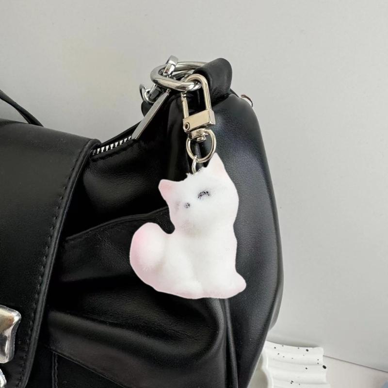 Cartoon Foxes Keychain Plush Felt Designs Soft Touch Resin Bag Charm Keys and Phone Accessory Stylish Phone Pendant