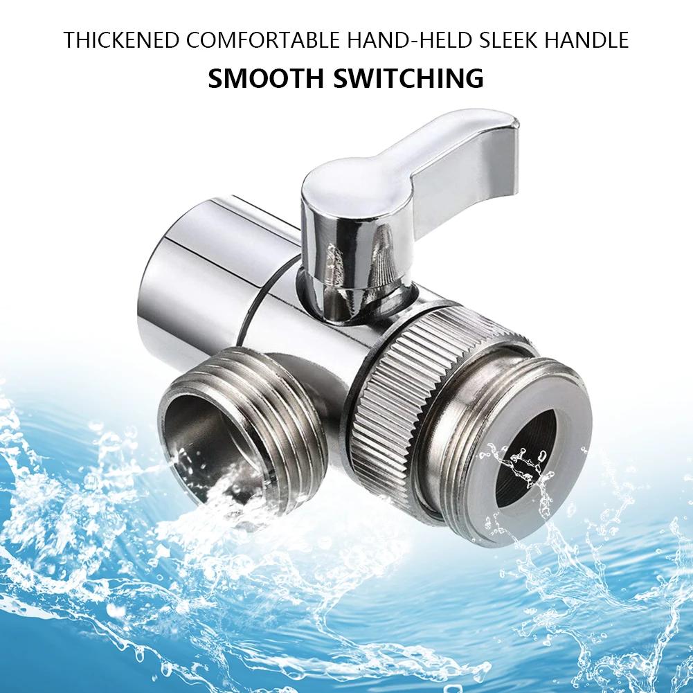 3 Way Water Tap Connector Splitter Copper Kitchen Sink Splitter Diverter Valve Leak-Proof Switch Faucet Adapter for Bathroom