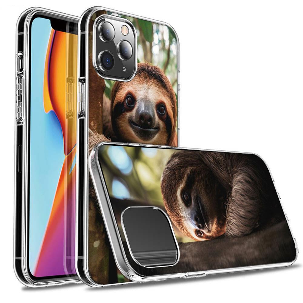 Cute Sloth Phone Case For Iphone 16E 15 Pro 14 Plus 17E 16 17 Pro Max Air 11 12 13 Mini Shockproof Capa Cute Cover TPU Clear