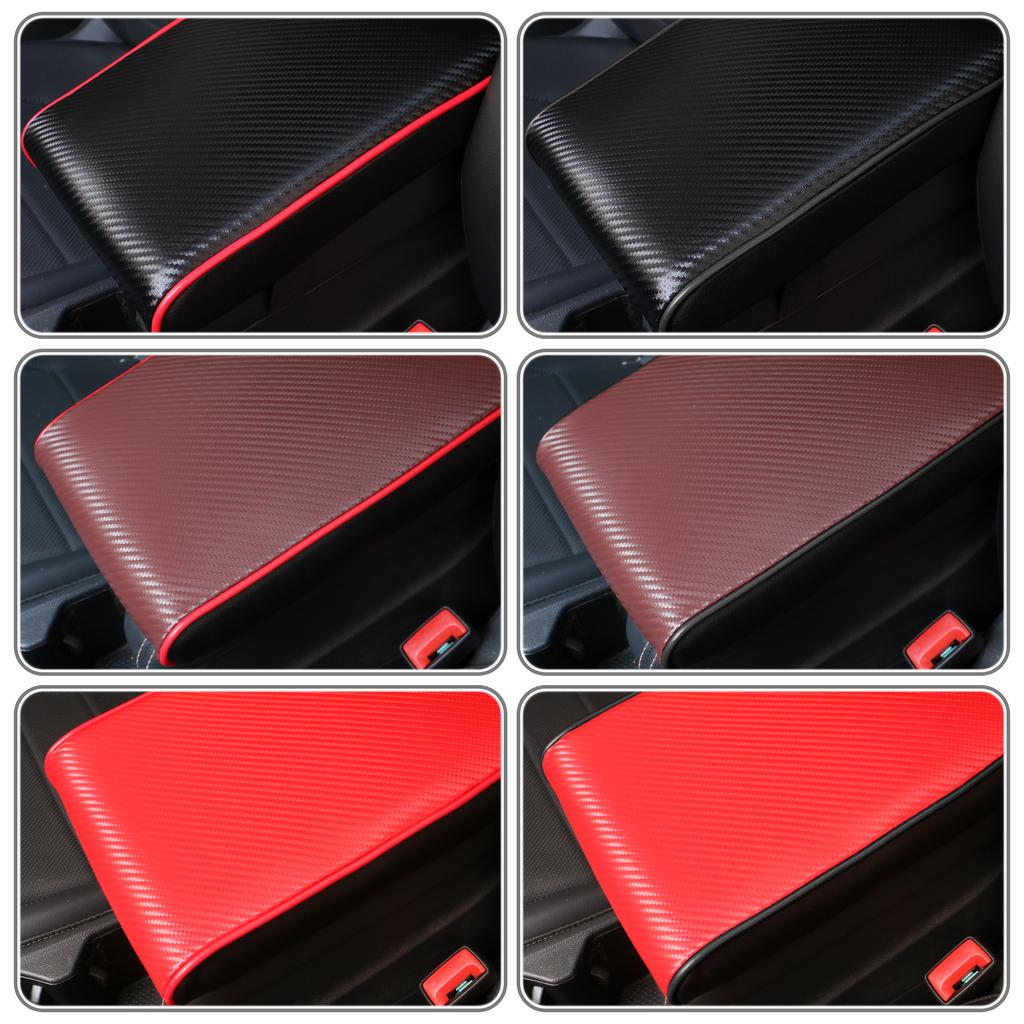 Widened Carbon Fiber Leather Car Armrest Box Pad Universal Car Center Armrest Box Cushion Arm Support Mat Fashion Car Accessorie
