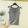 Women's Slim Fit Round Neck Sleeveless Camisole Top - Stretchy, Solid Color, Anti-Exposure Inner Wear