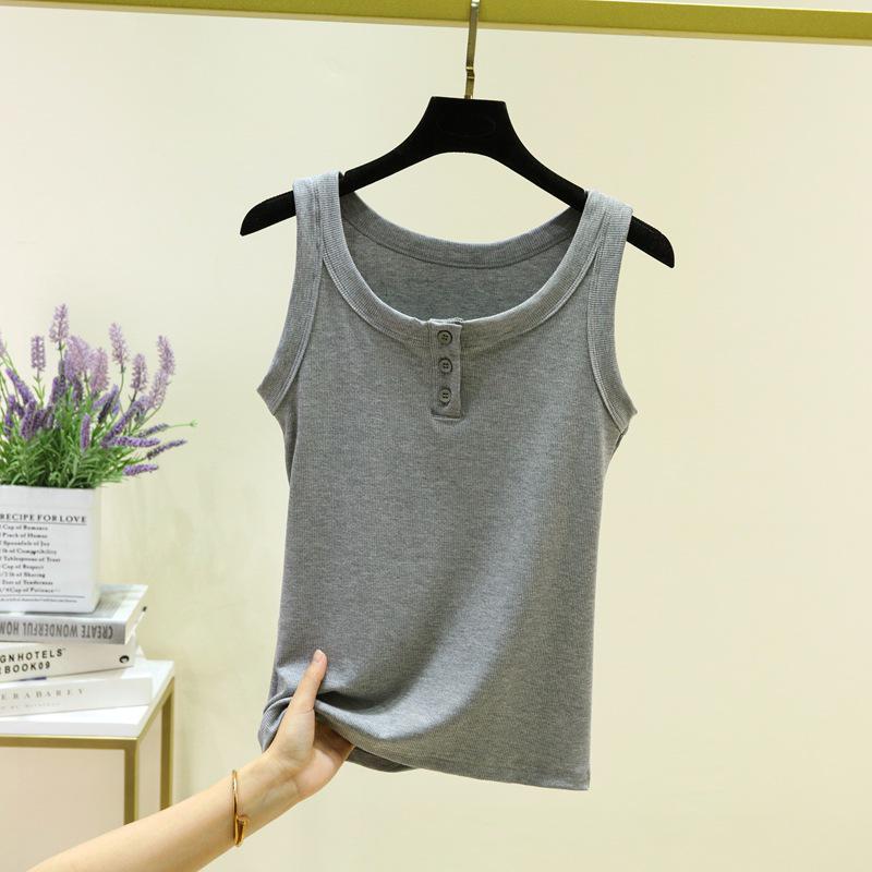 Женский корректирующий жилет без рукавов с U-образным вырезом - Защита от открытости, Боковое покрытие XL светло-серый