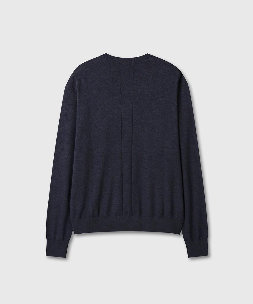 Daibeuin Loosed Fine Wool V-Neck Knit (Navy)