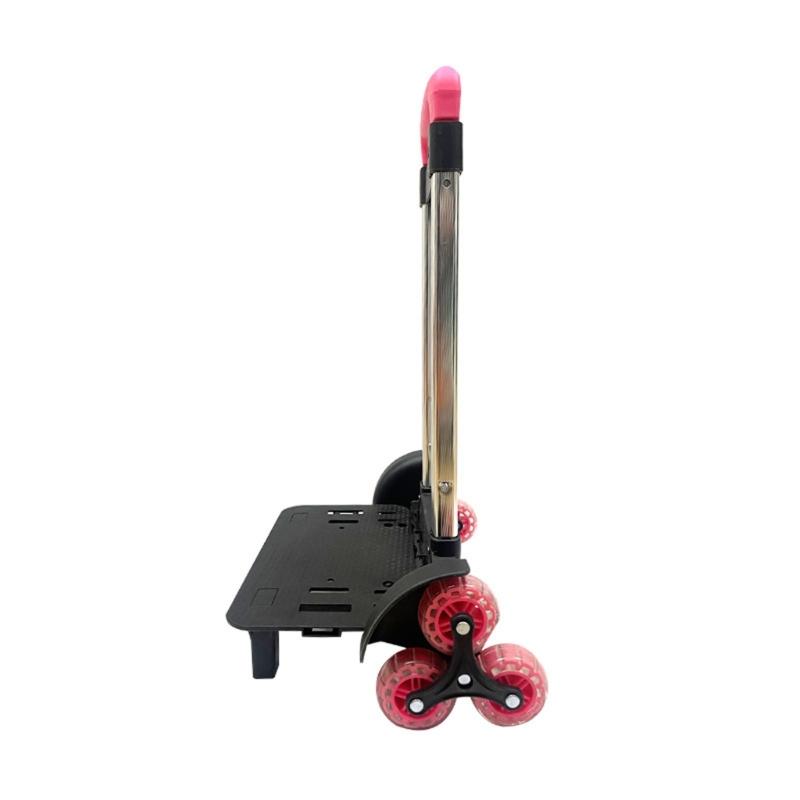 Aluminium Alloy Backpack Trolley with 6 Wheels Foldable Trolley Cart Wheeled Hand Truck for Luggage Backpack School Bags