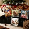 Home Decor Santa & Winter Scene Christmas Pillow Covers Pattern Cushion Cover Suitable for Sofa Bedroom Car Pillow Cover