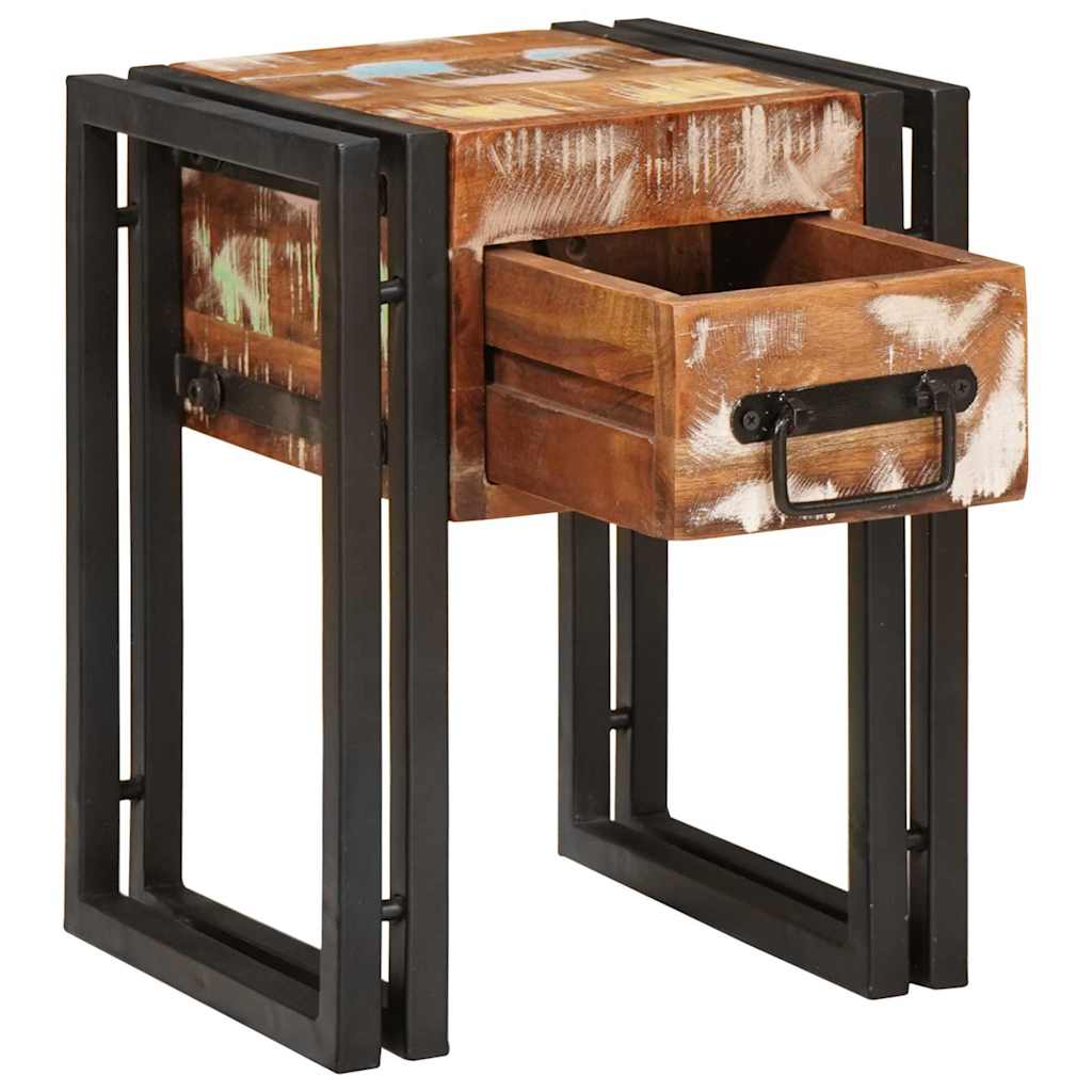 Side Table 30 X 30 X 40 Cm Solid Upcycled Wood
