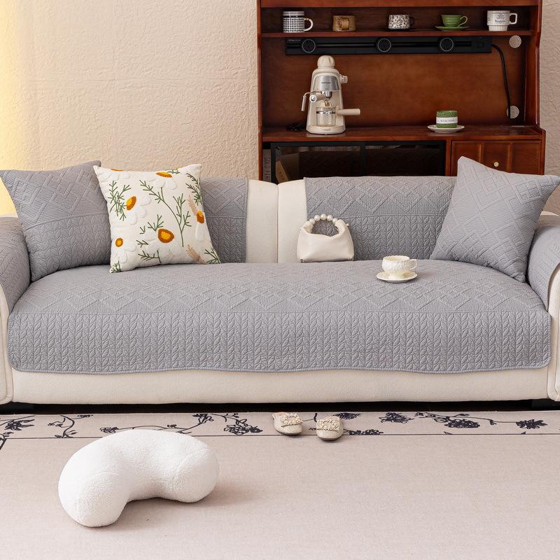 Cotton Sofa Cushion Universal In All Seasons Washed Quilted Sofa Cover Straight Row Three-Seat Sofa Cushion Universal In All Seasons