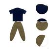 2 Pieces 1/6 Scale Short Sleeve T Shirt and Pants Costume Miniature Clothing for 12in Doll Model