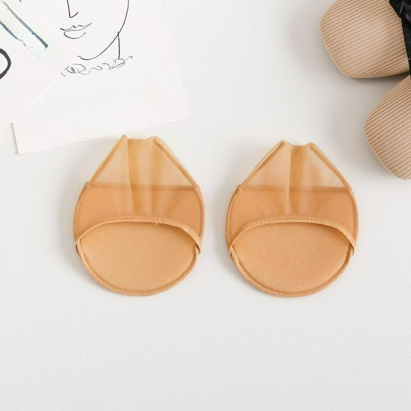 1 Pair Summer High Heels Cushions Half Palm Socks Invisible Forefoot Insoles Anti-slip Silicone Dotted