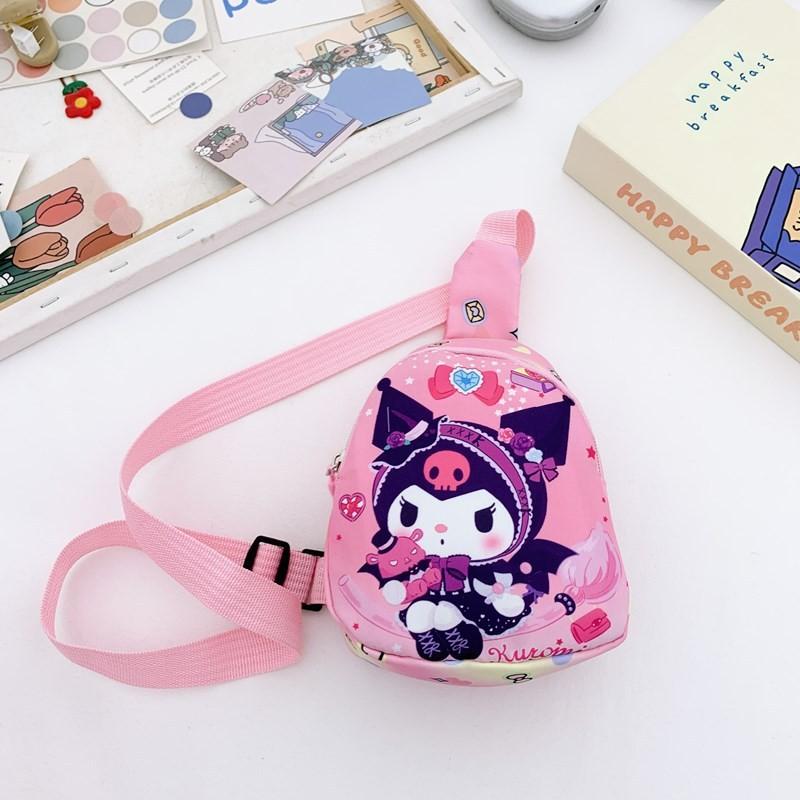 Kuromi Cartoon Kids Coin Wallet With Polyester Lining For Daily School Use