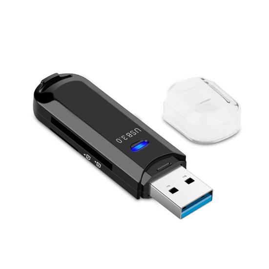 Устройство чтения карт памяти USB3.0, многофункциональное высокоскоростное устройство чтения карт SD/TF с поддержкой карт памяти, аксессуары для мобильных телефонов чёрный