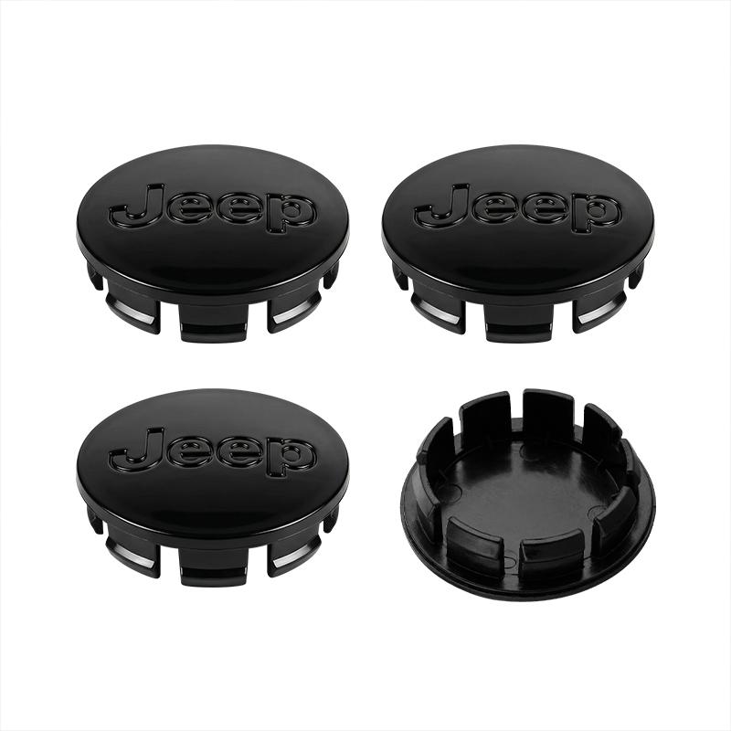 

4Pcs Embossed Logo Rim Center Covers Jeep Wheel Center Hub Caps for Jeep Renegade Compass Wrangler JK Patriot Grand Cherokee SRT чорний