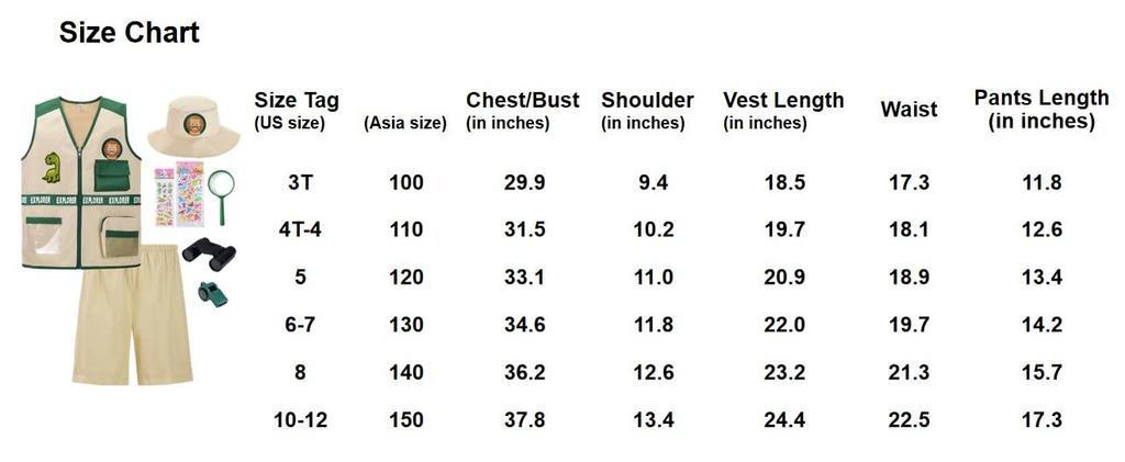 ReliBeauty Expedition Costume Halloween Costume for Boys and Includes Insect Observation Adventure Perfect for and Size 110 Kids' Set, Girls, Kit,