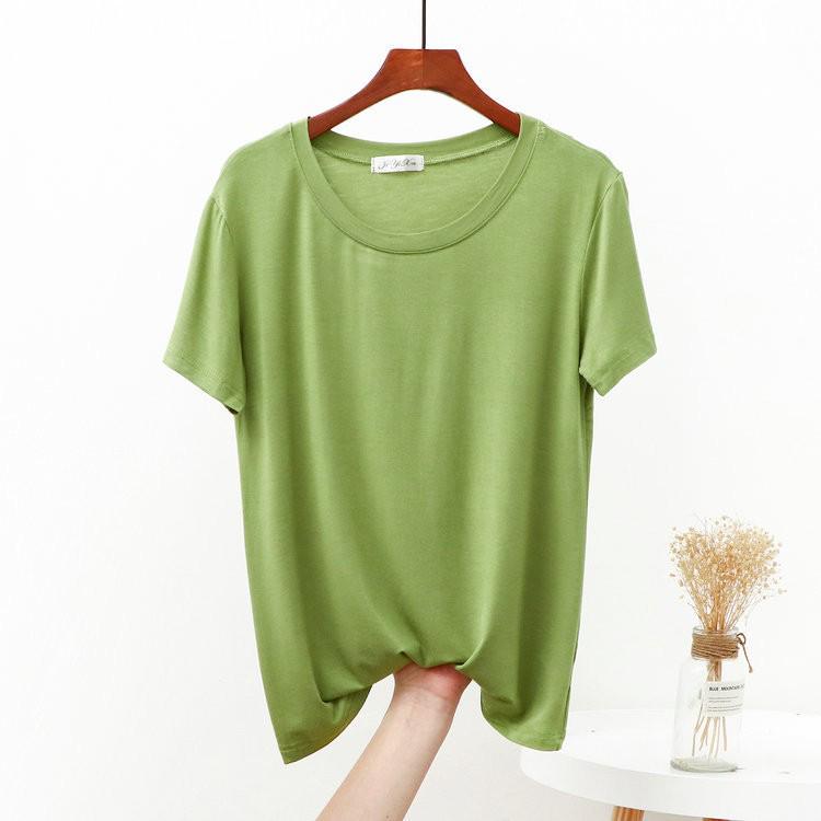 2022 Frühling/Sommer Damen Locker Modal Rundhals Kurzarm T-Shirt