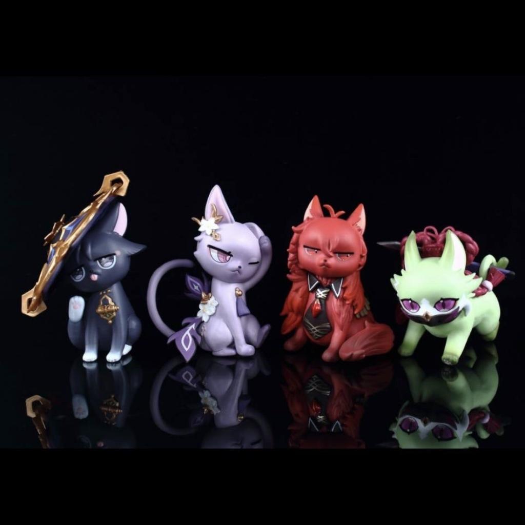11CM Anime Genshin Figure Kuki Shinobu Wanderer Cat Keqing Cute Kawayi Model Game Diluc Ragnvindr Toy Gift PVC Collect Action