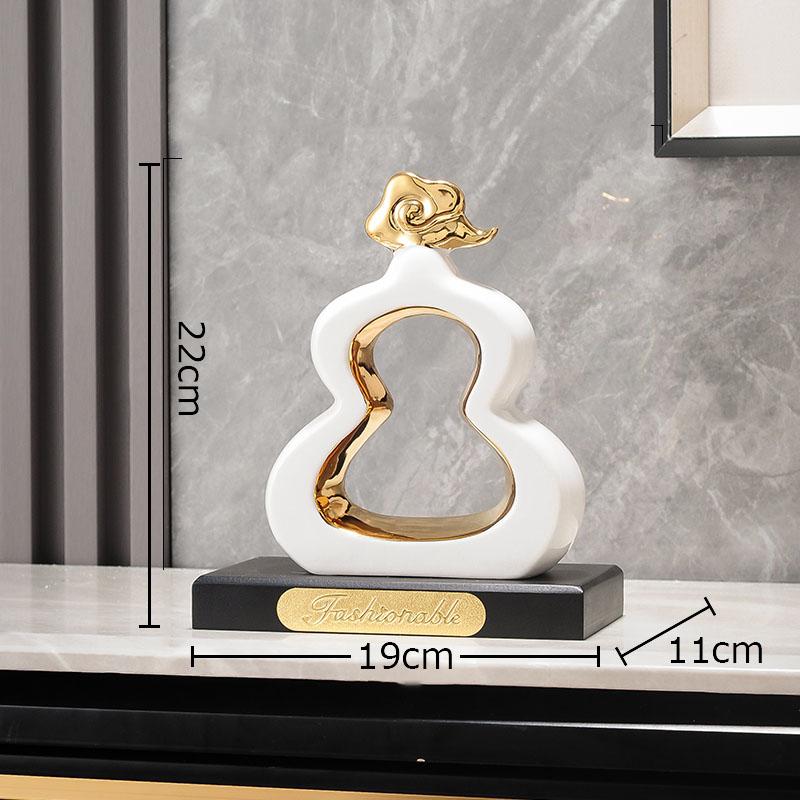 Позолоченная полая тыква Керамическая статуэтка Настольное украшение Орнаменты Креативная скульптура тыквы Фарфоровые изделия Эстетичный декор для комнаты