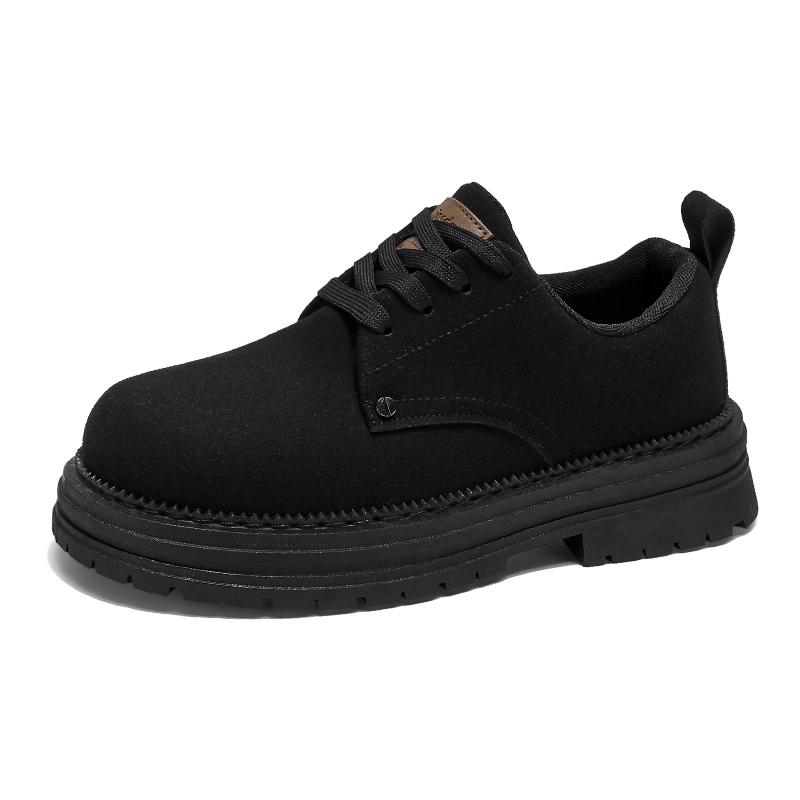 Retro Yellow Men's Suede Leather Shoes Streetwear Tooling Shoes Men Comfy Low Top Casual Work Shoes Men Oxford chaussure hommes