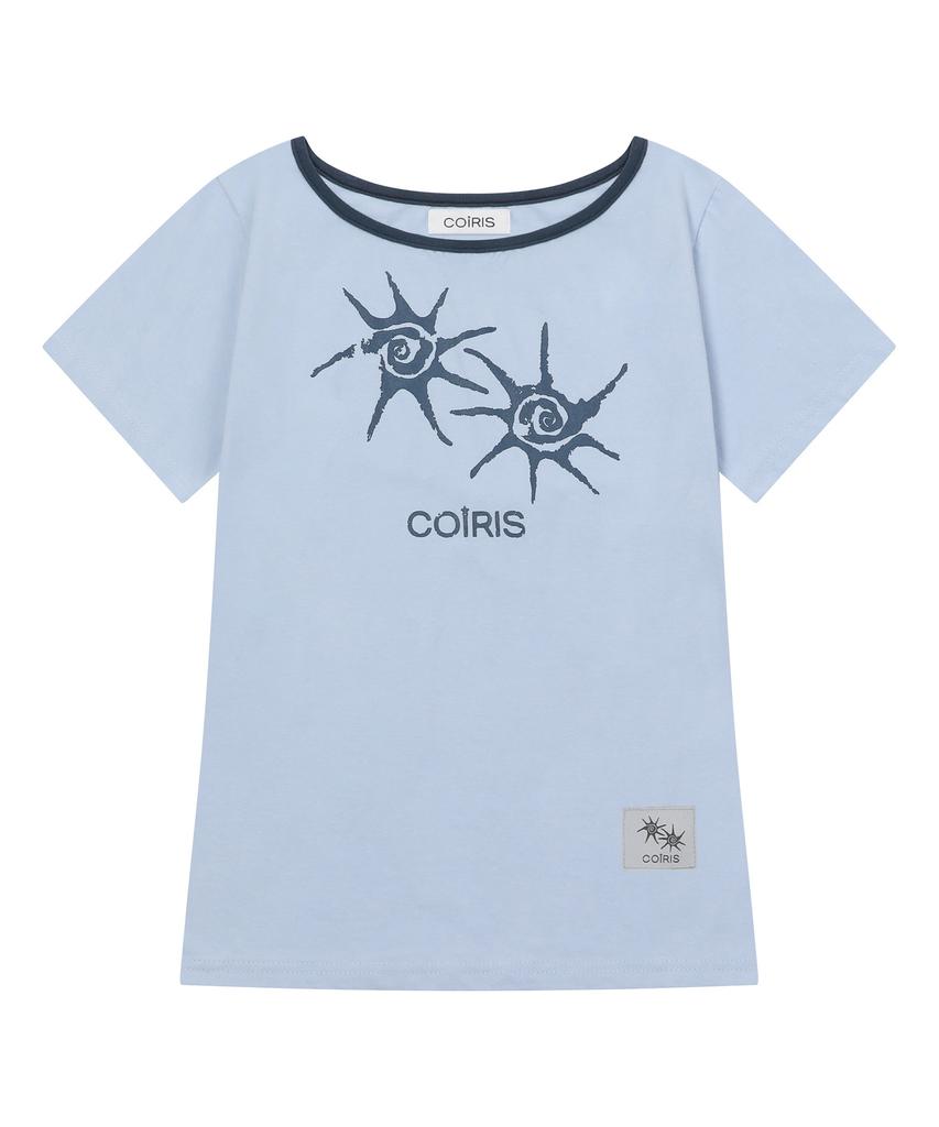 Koiliseu Soluna One-Shoulder Contrast Short Sleeve Tee (13 Colors)