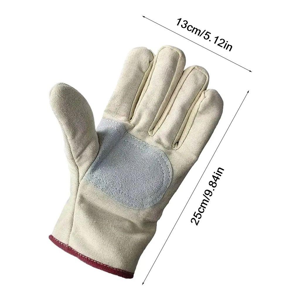 1Pair Double Thickened Canvas Gloves Stab Proof Welding Protective Gloves  Metallurgical Application