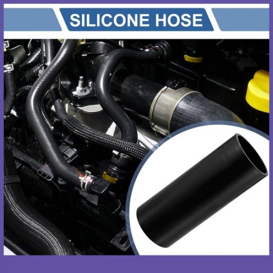 Single 68mm 2.68"ID 200mm 7.87"Length 0 Degree Black Car Silicone Hose Universal