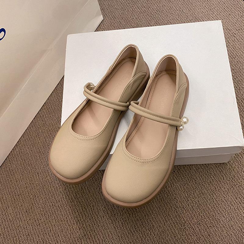 

Нишевый дизайн милые туфли-лодочки с круглым носком женские 2025 осень внешняя торговля ретро сумка голова легкие нескользящие туфли Мэри Джейн тренд 40 абрикосовый