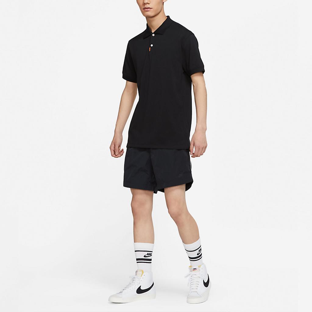 Nike Polo Shirts Men's Black Polo Collar Moderate Straight Fit DB3296-010