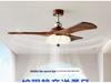 Mid-Century Walnut Fan Light Chandelier for Bedroom/Living Room