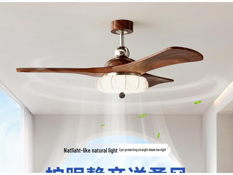 Mid-Century Walnut Fan Light Chandelier for Bedroom/Living Room