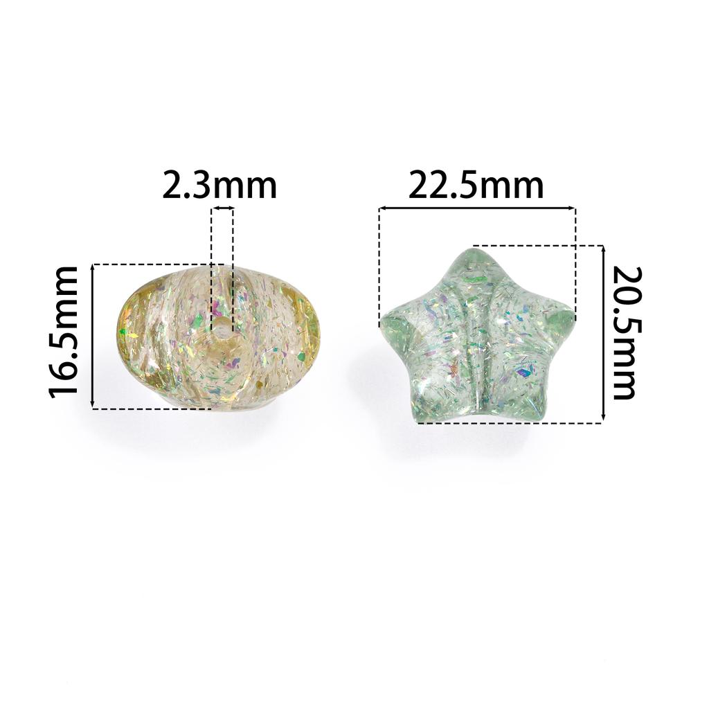 1pc 20.5x22.5mm Cute Star Crackle Beads Loose Spacer Resin Beads For Jewelry Making Charm Beads DIY Bracelets Necklaces