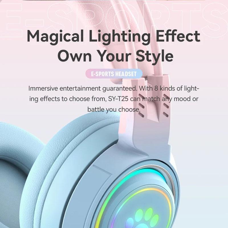 2 in 1 Cute Antlers/Cat Ears Wireless Bluetooth Headphones Gamer 3.5mm Headset Gaming Headphones Gift for Children Low Latency