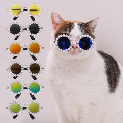 Haustierbrille Faux-Perle Haustier Sonnenbrille Dekoration Haustier Cosplay Verkleidungszubehör