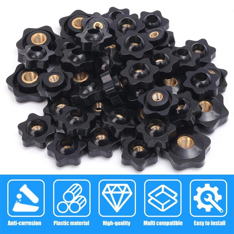 M4 M5 M6 M8 Plastic Wing Nuts Brass Core Easy Grips Set Anti Slip Hands Tighten Fastener DIY Equipment Repair Hardware Tool Kit